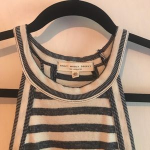 Blue & White Stripe Crop Top